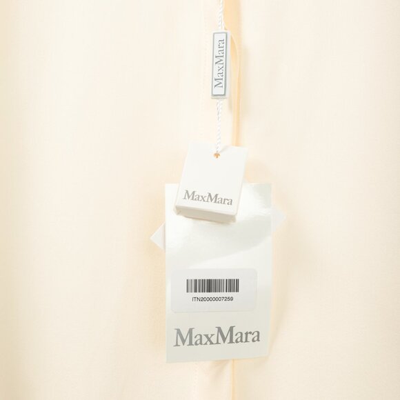 Max Mara Filmato Ivory Silk Crepe de Chine Buttoned Blouse - Picture 7 of 11